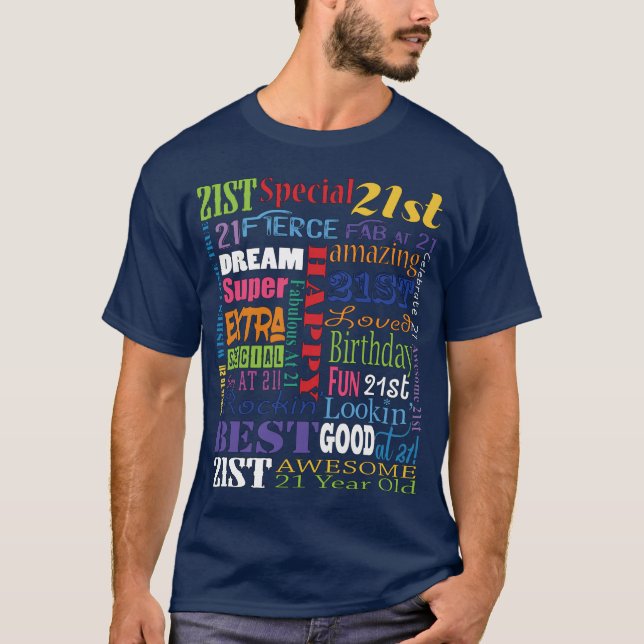 T-shirt De fête d'anniversaire cadeaux uniques et 21èmes (Devant)