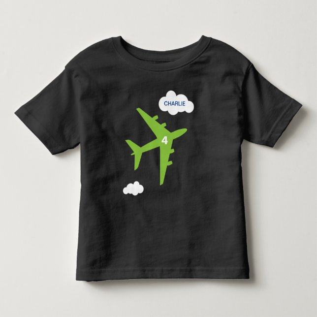 T-shirt de fête d'anniversaire d'avion pour enfant (Devant)