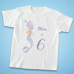 T-shirt de fête d'anniversaire de sirène mignonne