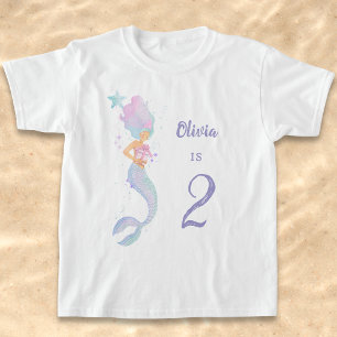 T-shirt de fête d'anniversaire de sirène mignonne 
