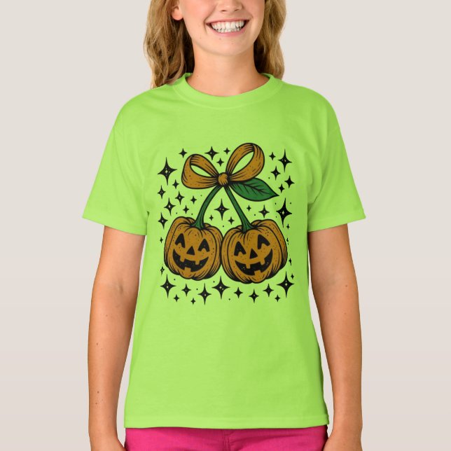 T-shirt de fille avec les Grins jumelés (Devant)