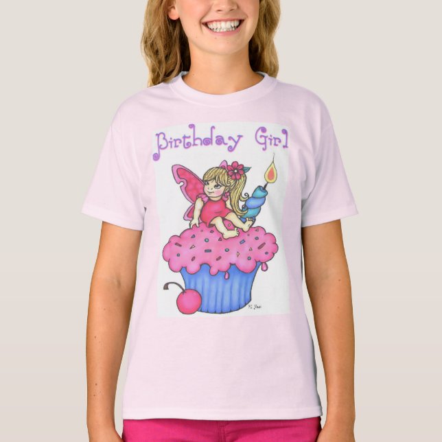 T-shirt de fille d'anniversaire (Devant)