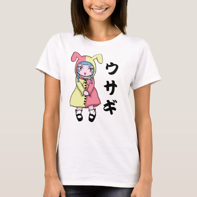 T-shirt de fille de Kawaii Usagi (Devant)