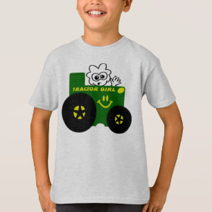 T-SHIRT DE FILLE DE TRACTEUR D'ENFANTS