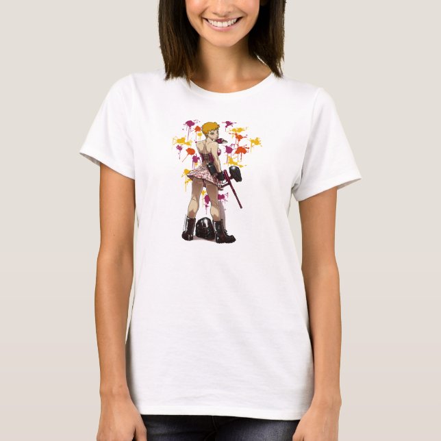 T-shirt de filles de Paintball d'Anime (Devant)