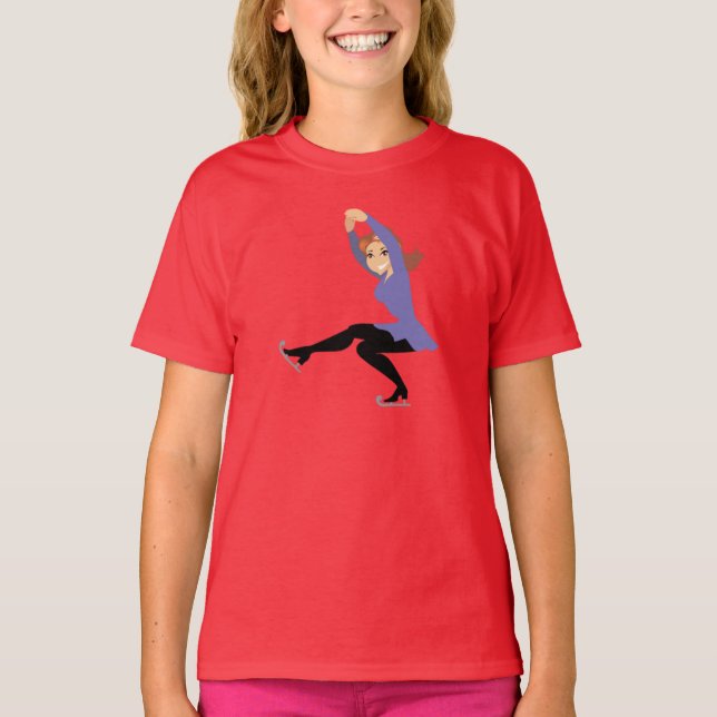 T-shirt de filles de patinage artistique (Devant)