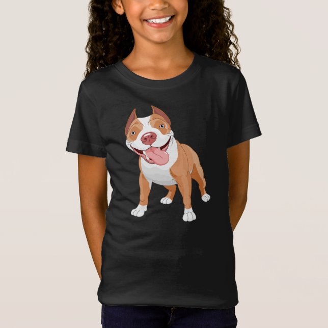 T-shirt de filles de pitbull (Devant)