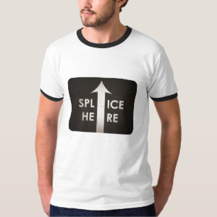 T-shirt De film d'épissure chemise ici