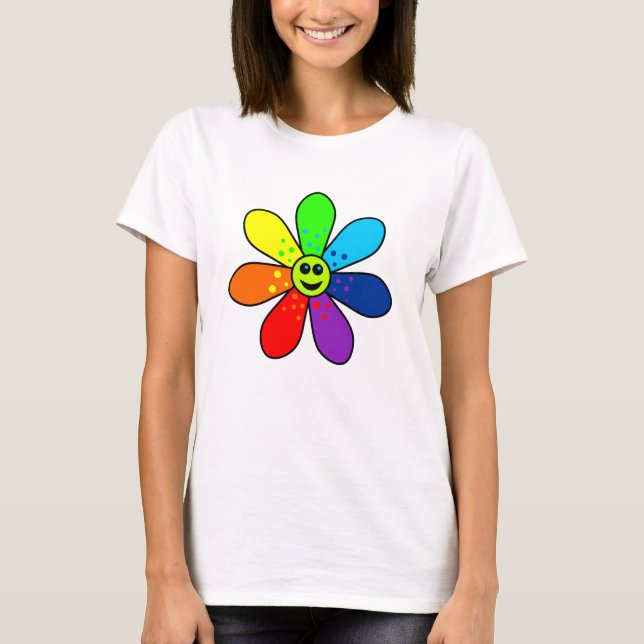 T-shirt de fleur d'arc-en-ciel (Devant)