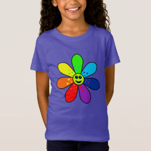 T-shirt de fleur d'arc-en-ciel (enfant)