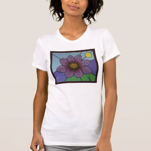 T-shirt de fleur en verre souillé