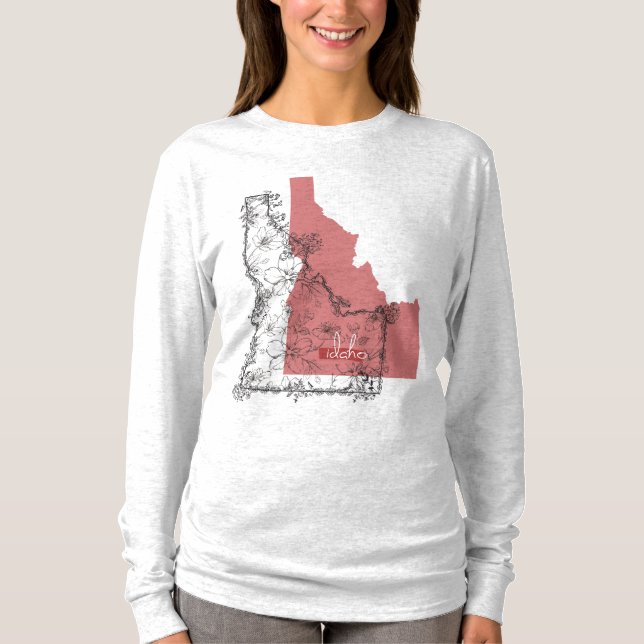 T-shirt de fleurs d'Idaho (Devant)