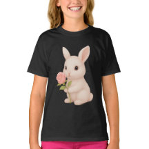 T-Shirt De Fleurs Portes De Lapin Mignonne