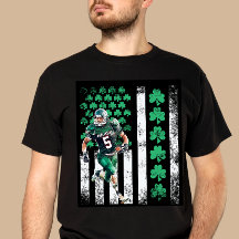 T-shirt de football St. Patrick's Day en détresse