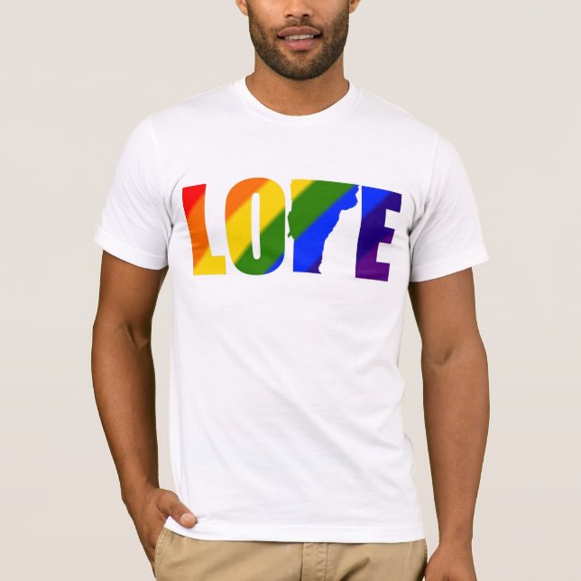T-shirt de gay pride d'amour du Vermont (Devant)