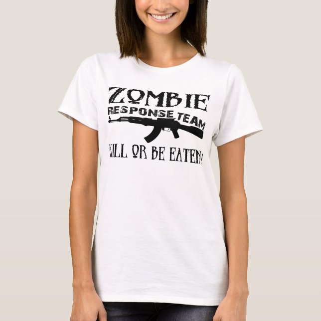 T-shirt de geek d'équipe de réponse de zombi (Devant)