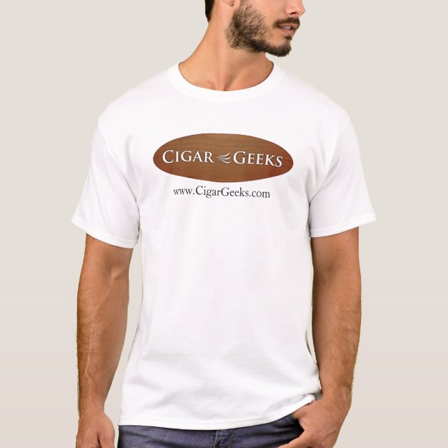 T-shirt de geeks de cigare avec le logo et (Devant)