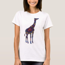 T-shirt de girafe coloré et pointillé