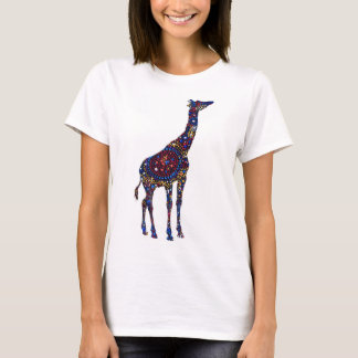 T-shirt de girafe coloré et pointillé