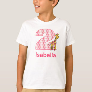 T-shirt De girafe de fille chemise personnalisable 2