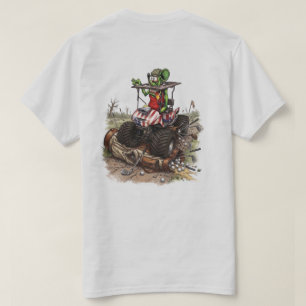 T-shirt de golf de chariot monstre patriotique