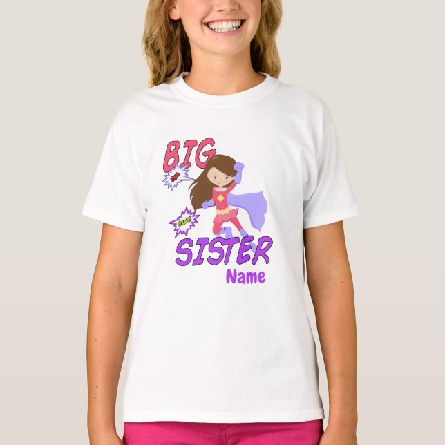 T-shirt de grande soeur personnalisées (Devant)
