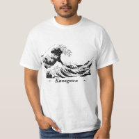 T-shirt de "grande vague", taille noire et blanche