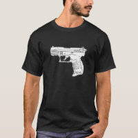T-shirt de graphique de pochoir d'arme à feu