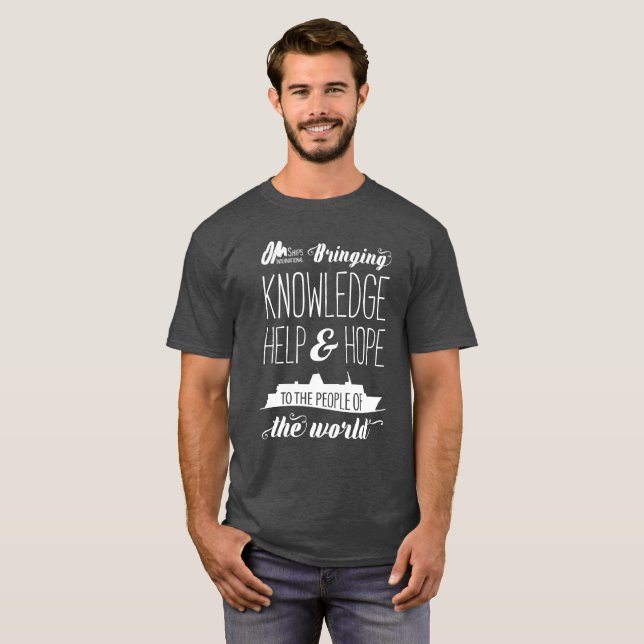 T-shirt de gris de bateau de KHH (Devant entier)