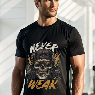 T-Shirt de gym Crâne Jamais Faible Entraînement