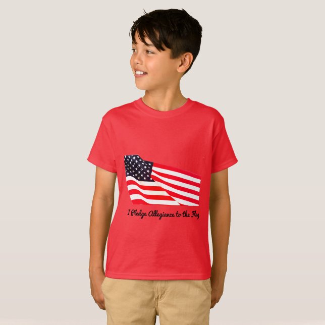 T-shirt de Hanes de drapeau d'allégeance de (Devant entier)