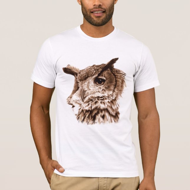 T-shirt de hibou d'aigle peint de Mono (Devant)