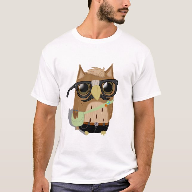 T-shirt de hibou de hippie (Devant)