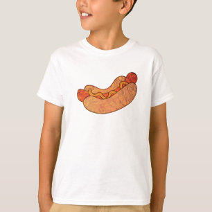 T-SHIRT DE HOT-DOG POUR DES FEMMES ET DES ENFANTS