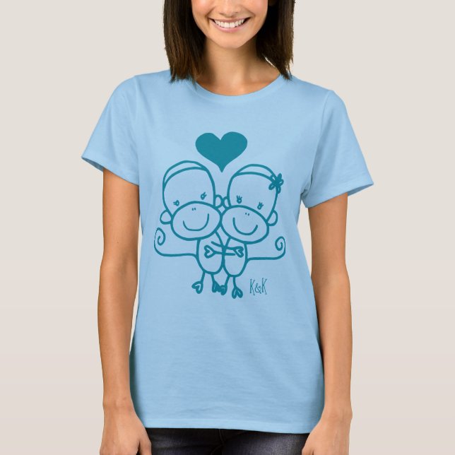 T-shirt de Hugz de singe de chaussette (bleu de (Devant)