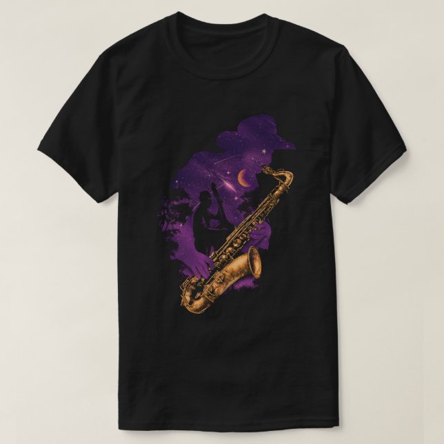 T-shirt de jazz de minuit (Design devant)