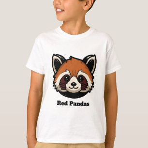 T-shirt de jeunes Panda rouge personnalisé (nom et