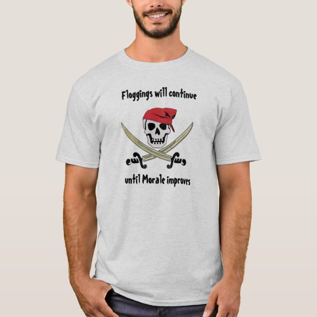 T-shirt de jolly roger de Floggings de pirate (Devant)