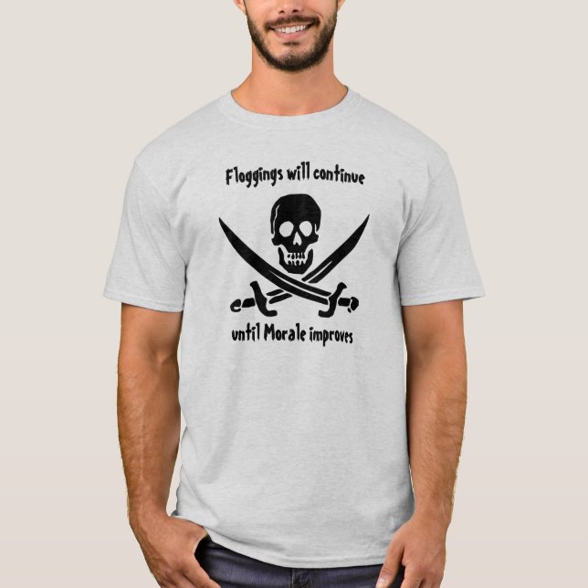 T-shirt de jolly roger de moral de pirate d'épée (Devant)