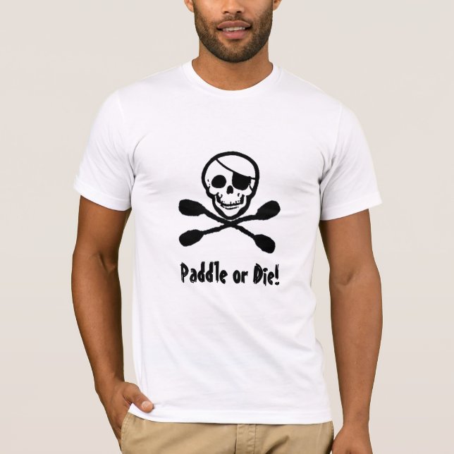 T-shirt de jolly roger de pirate de kayak (Devant)