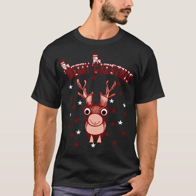 T-shirt De Joyeux rennes de Noël (Devant)