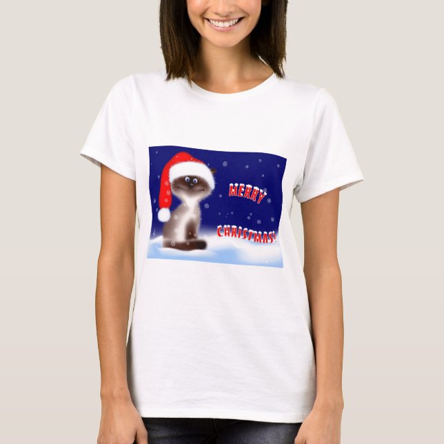 T-shirt de Kitty de Noël pour des femmes (Devant)
