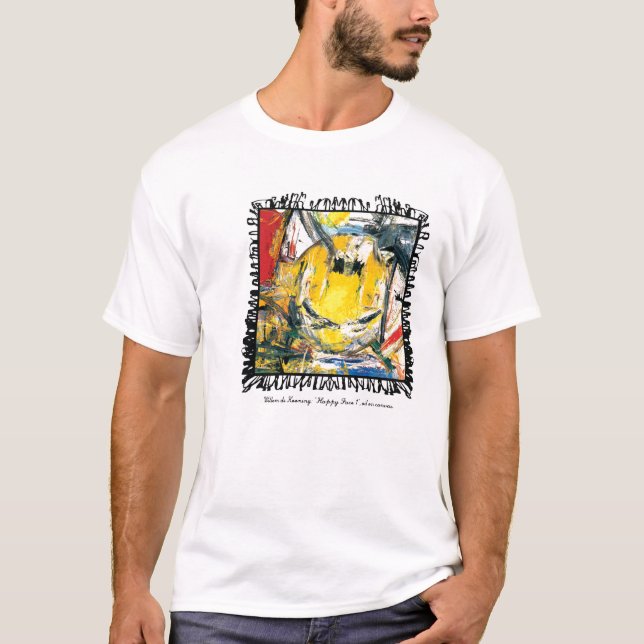T-shirt De kooning la chemise heureuse de visage (Devant)