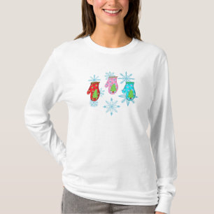 T-shirt de la carte de vacances de Noël blanc