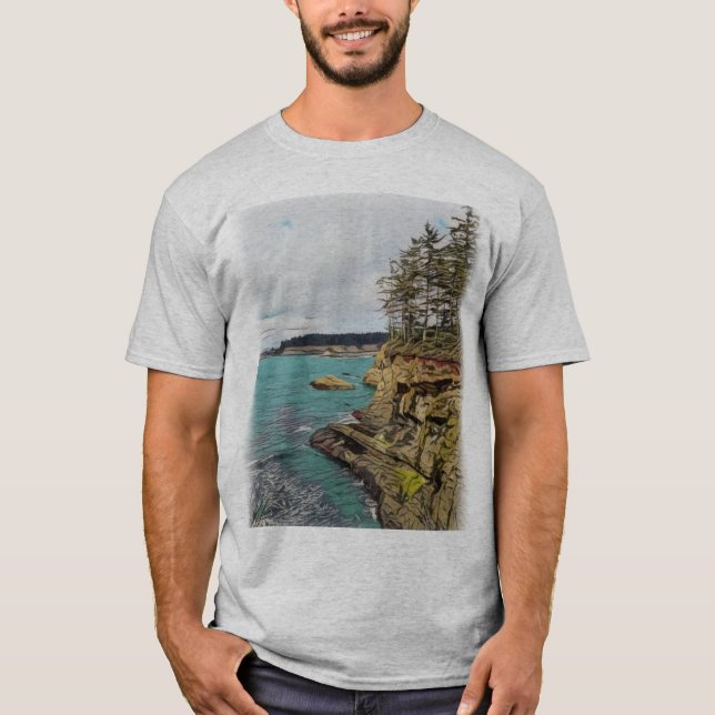 T-Shirt de la côte de l'Oregon (Devant)