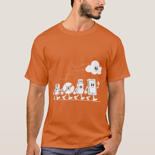 T-shirt De la disquette au cloud : l'évolution des support (Devant)