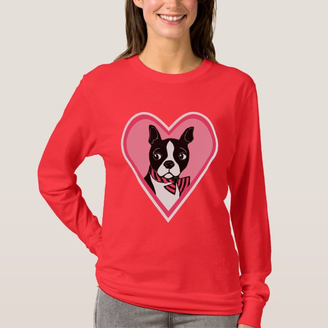 T-shirt de la douille des femmes d'amour de Boston (Devant)