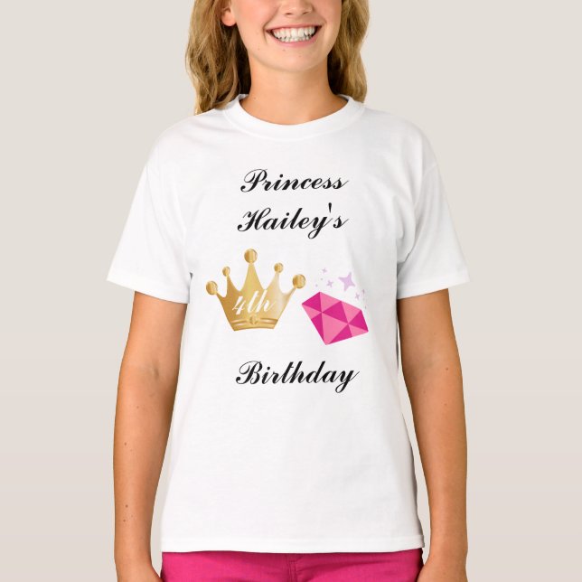 T-shirt de la fête d'anniversaire de la princesse  (Devant)