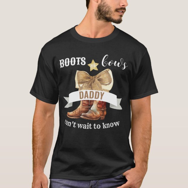 T-shirt de la fête de révélation de genre Boots or (Devant)
