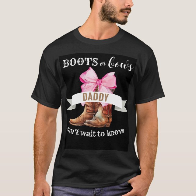 T-shirt de la fête de révélation de genre Boots or (Devant)